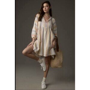 Sundry Blouson Sleeve Dress Size Medium Gauze Striped Sundress NWT